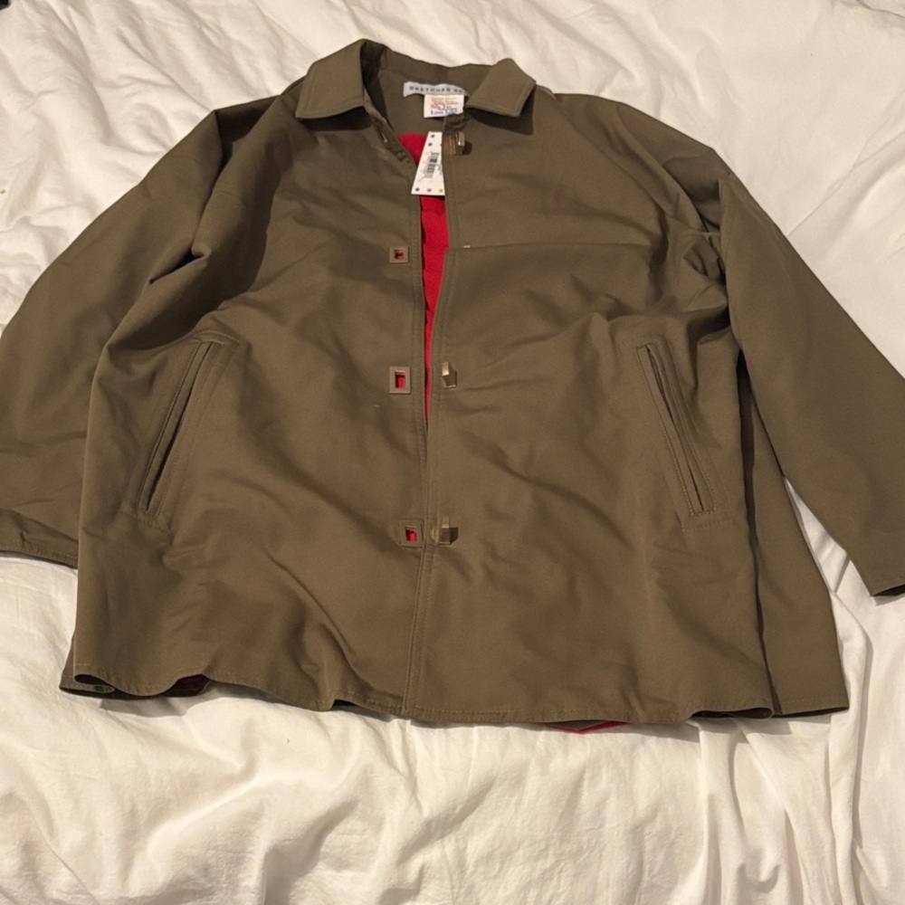 Gretchen Scott Designs Olive and Red Outerwear